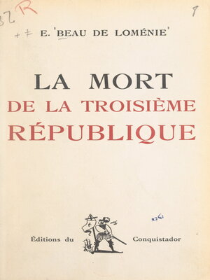 cover image of La mort de la Troisième République